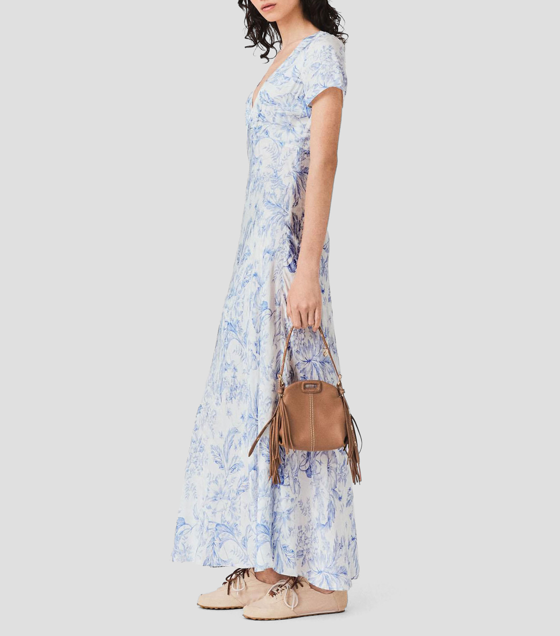 Vestido largo estampado Mujer